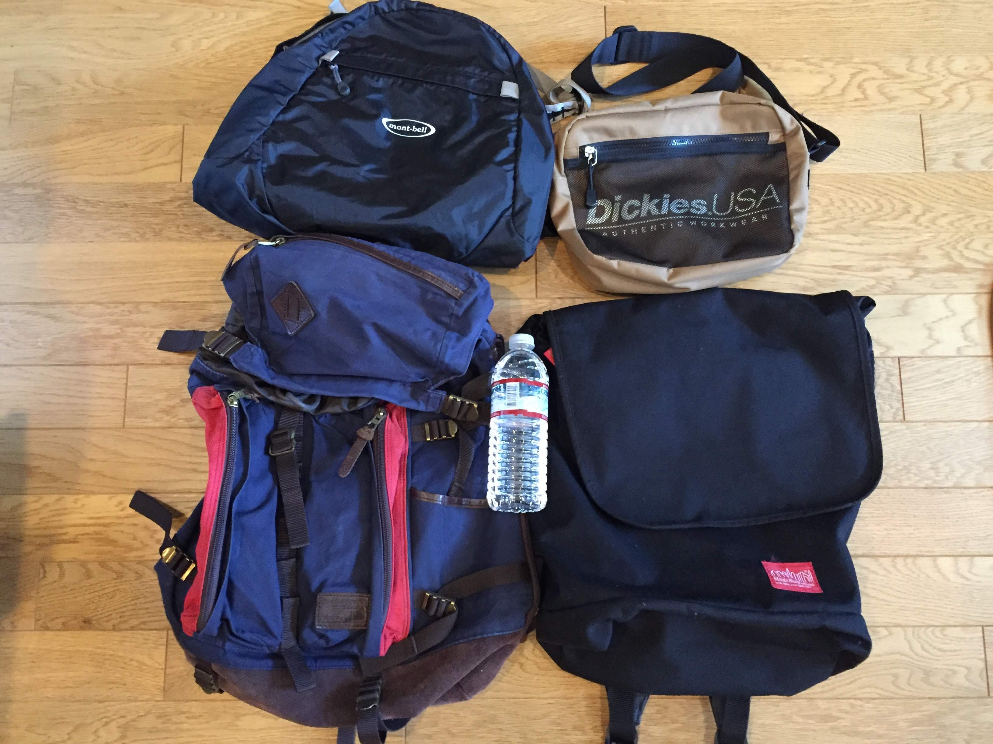台湾旅行　1週間　バッグ　バックパック　セカンドバッグ